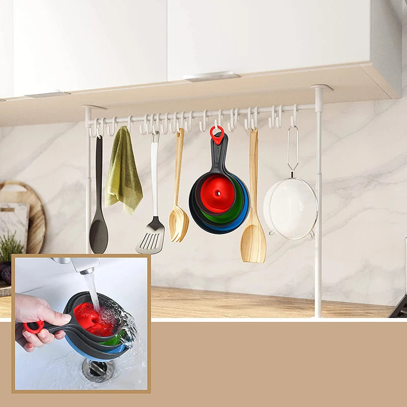 Kitchen Silicone Folding Funnel Set